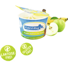 Cold and Dog gefrorener Joghurt für Hunde mit Banane und Apfel sowie laktosefrei und glutenfrei Siegel