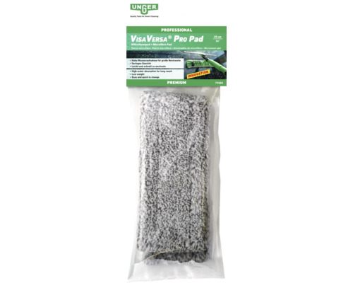 Tampon de rechange pour système de nettoyage de fenêtres Unger VisaVersa Pro 35 cm Unger VisaVersa Pro Pad chiffon microfibre dans son emballage