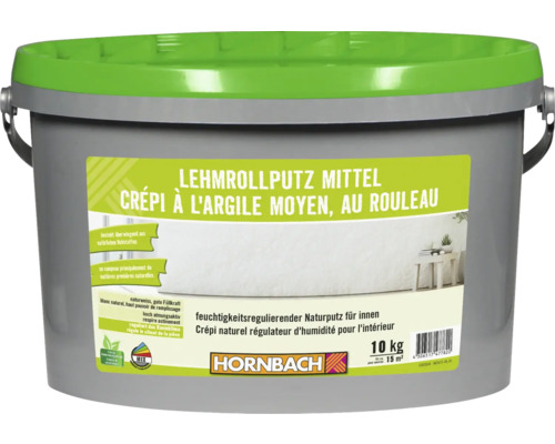 HORNBACH Lehmrollputz konservierungsmittelfrei weiß 10 kg