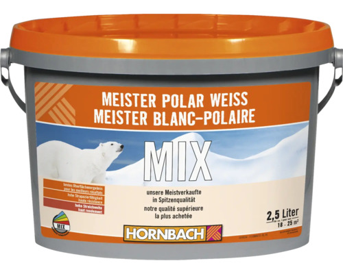 Meister Polar Weiss Farbe im 2,5 Liter Eimer von Hornbach