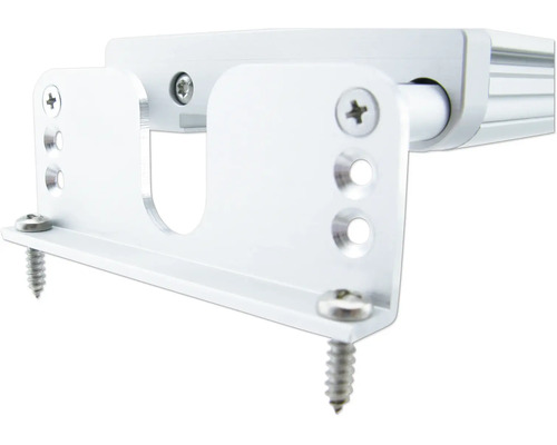 Detailansicht einer Halterung mit Schrauben zur Befestigung.