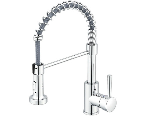 Robinet de cuisine avec bec pivotant et ressort spiralé