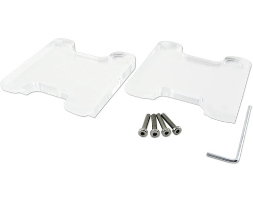 Zubehörteil Daytime Beleuchtungsystem Matrix Acryl Adapter Zwei Montageplatten, Schrauben und ein Schraubenschlüssel