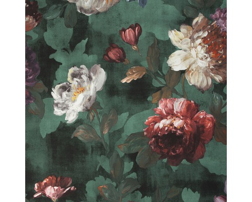 Papier peint intissé 108615 Isabelle Teal vert foncé Papier peint à motif floral