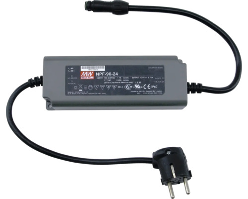Zubehörteil Daytime Beleuchtungsystem Netzteil 90W 24 V LED-Trafo mit Kabel und Stecker