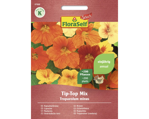 Kapuzinerkresse Tip-Top Mischung FloraSelf Select Samenfestes Saatgut Blumensamen