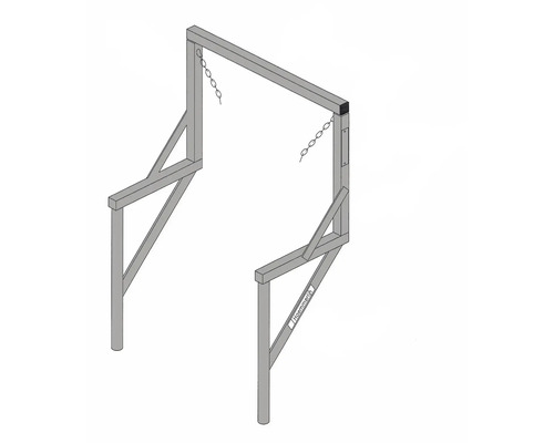 Schaukelgerüst aus Holz mit Kettenaufhängung