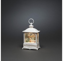 Lanterne décorative et lumineuse à boule à neige avec motif de forêt hivernale
