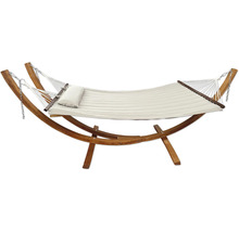 Hamac autoportant avec cadre en bois et coussin pour le jardin