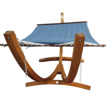 Hamac autoportant avec cadre en bois et toit en tissu