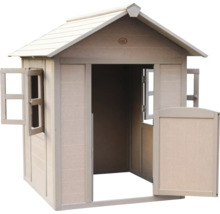 Maisonnette en bois avec porte et fenêtres