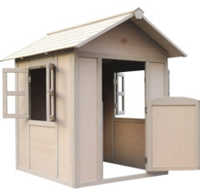 Cabane de jeu en bois avec fenêtres et porte