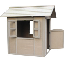 Cabane de jeux en bois avec toit, porte et fenêtres