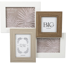 Cadre photo Collage MDF blanc beige 38x35,5 cm 4 photos 13x18 cm 10x15 cm 10x10 cm