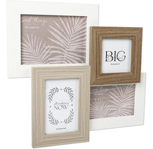 Cadre photo Collage MDF blanc beige 38x35,5 cm 4 photos 13x18 cm 10x15 cm 10x10 cm