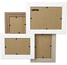 Cadre photo Collage MDF blanc beige 38x35,5 cm 4 photos 13x18 cm 10x15 cm 10x10 cm