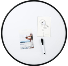 Runde Magnettafel mit Rahmen, Stift und Bildern