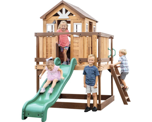 Kinderspielhaus mit Rutsche und Leiter für den Aussenbereich