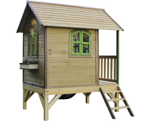 Cabane de jeu en bois avec échelle et fenêtres