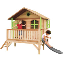 Maisonnette en bois pour enfants avec toboggan et échelle