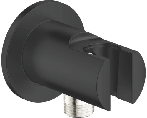 Coude de raccordement au mur avec support de douche Grohe Quickfix Vitalio Universal noir mat 269622431