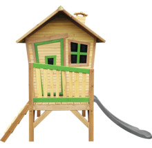 Spielhaus aus Holz mit Rutsche und Leiter für Kinder