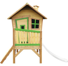 Holzspielhaus mit Rutsche und Leiter für den Garten