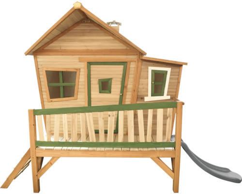Spielhaus aus Holz mit Rutsche und Leiter für Kinder