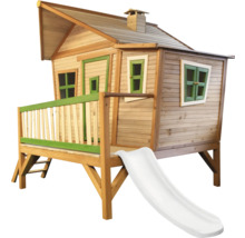 Cabane de jeu en bois avec toboggan