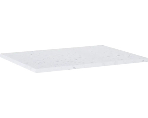Jungborn Waschtischplatte 606 x 460 mm Terrazzo weiß ohne Ausschnitt Einzelne weiße Fliese
