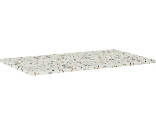 Plan de toilette Jungborn 806 x 460 mm Terrazzo River sans découpe