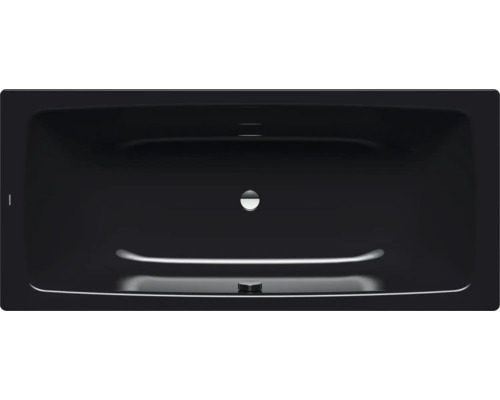 Badewanne KALDEWEI CAYONO DUO 725 80 x 180 cm schwarz glänzend 272500010701 Innenansicht einer schwarzen Badewanne mit Abfluss