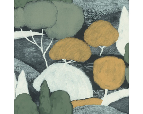 Illustration von Bäumen und Hügeln