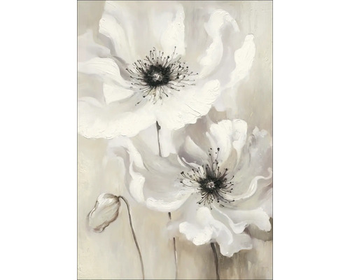 Leinwandbild Original Black-White Colored Flowers II 70x100 cm