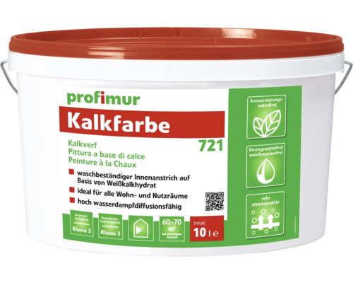 Eimer Kalkfarbe für Innenräume, 10 Liter