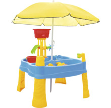 Sandtisch mit Sonnenschirm und Spielzeug für den Aussenbereich