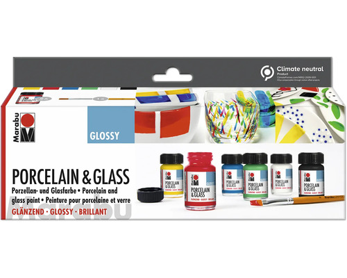 Marabu set de peinture pour porcelaine et verre