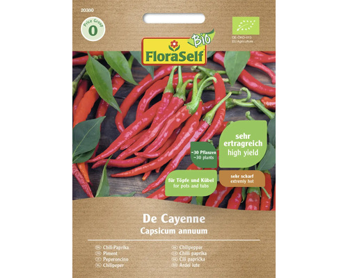 Piment de Cayenne bio FloraSelf Bio graines fixées graines de légumes