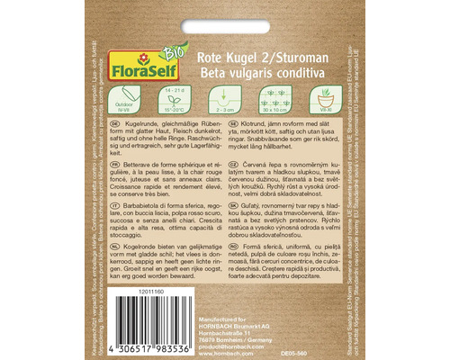 Sachet de graines FloraSelf Rote Kugel 2/Sturoman Beta vulgaris conditiva