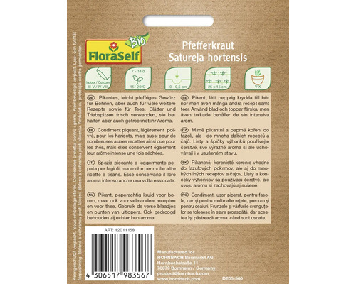 Samenpackung Pfefferkraut, Satureja hortensis