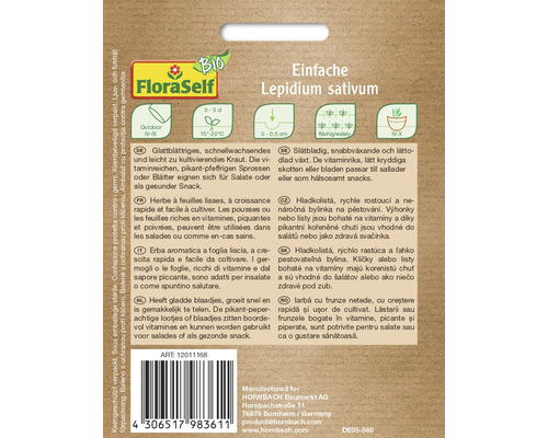 Paquet de graines de cresson alénois