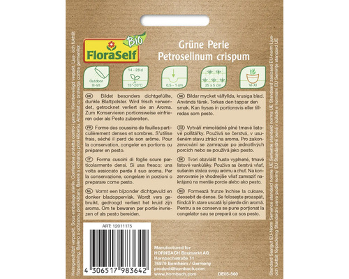 Sachet de graines de persil Grüne Perle de FloraSelf