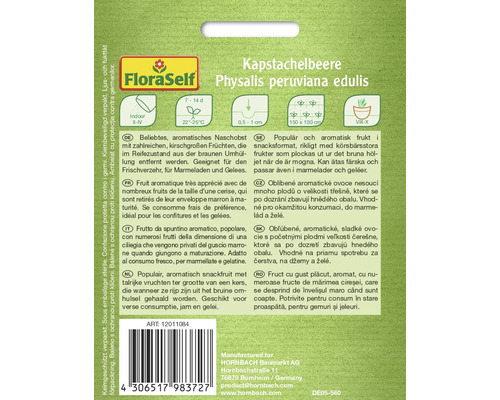 Sachet de graines de coqueret du Pérou Physalis peruviana edulis