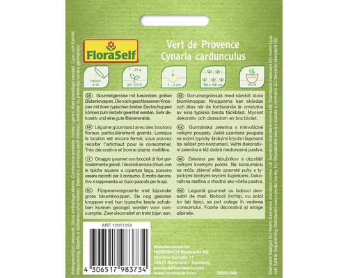 Vert de Provence Cynaria cardunculus Sachet de graines de FloraSelf