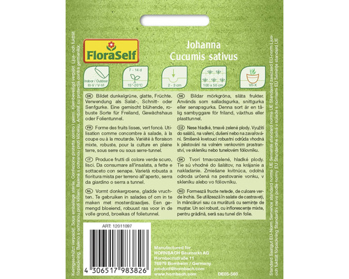 Graines de concombre Johanna de l''espèce Cucumis sativus