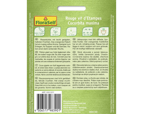 Samenpackung für Rouge vif d''Etampes Riesenkürbis