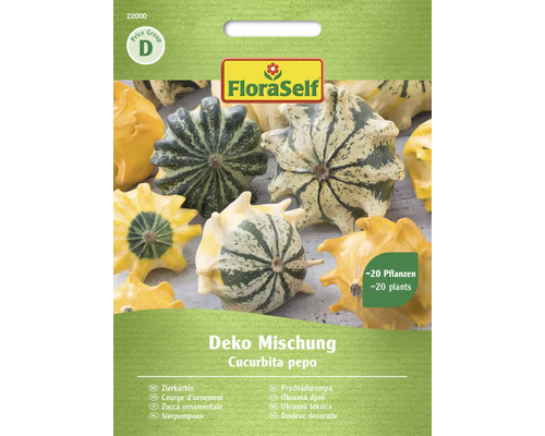 Courge d'ornement FloraSelf graines fixées graines de légumes mélange décoratif FloraSelf Courge d''ornement mélange décoratif, sachet de graines pour environ 20 plantes