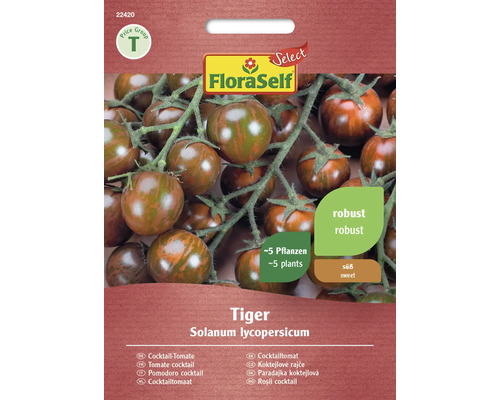 Tomate cocktail Tiger FloraSelf Select F1 hybride graines de légumes