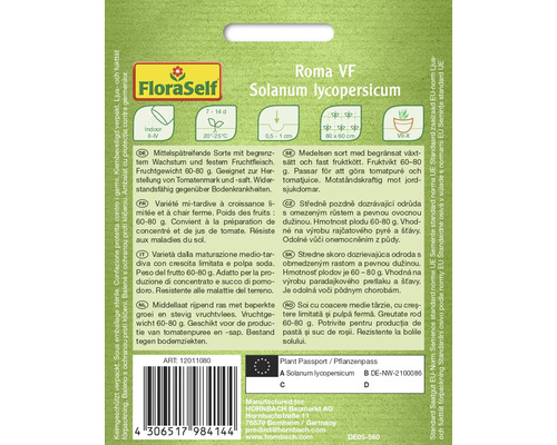 FloraSelf Roma VF Tomatensamen Packung