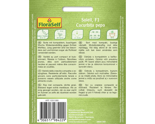 Semences FloraSelf de courge Soleil F1